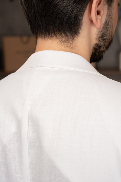 WHITE CASUAL LINEN SUIT