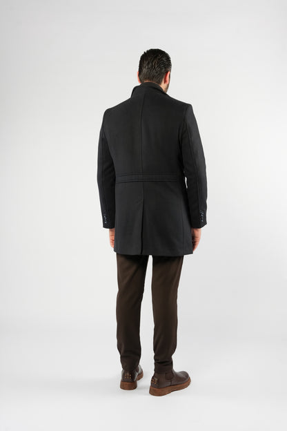 NAVY SOPHISTICATED WOOL COAT