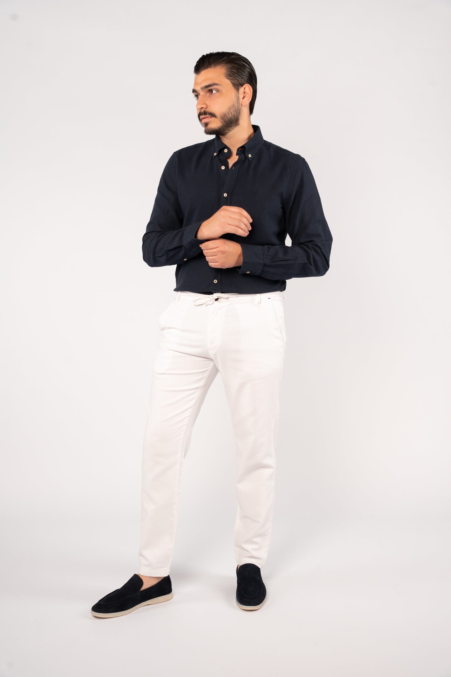 NAVY LINEN SHIRT