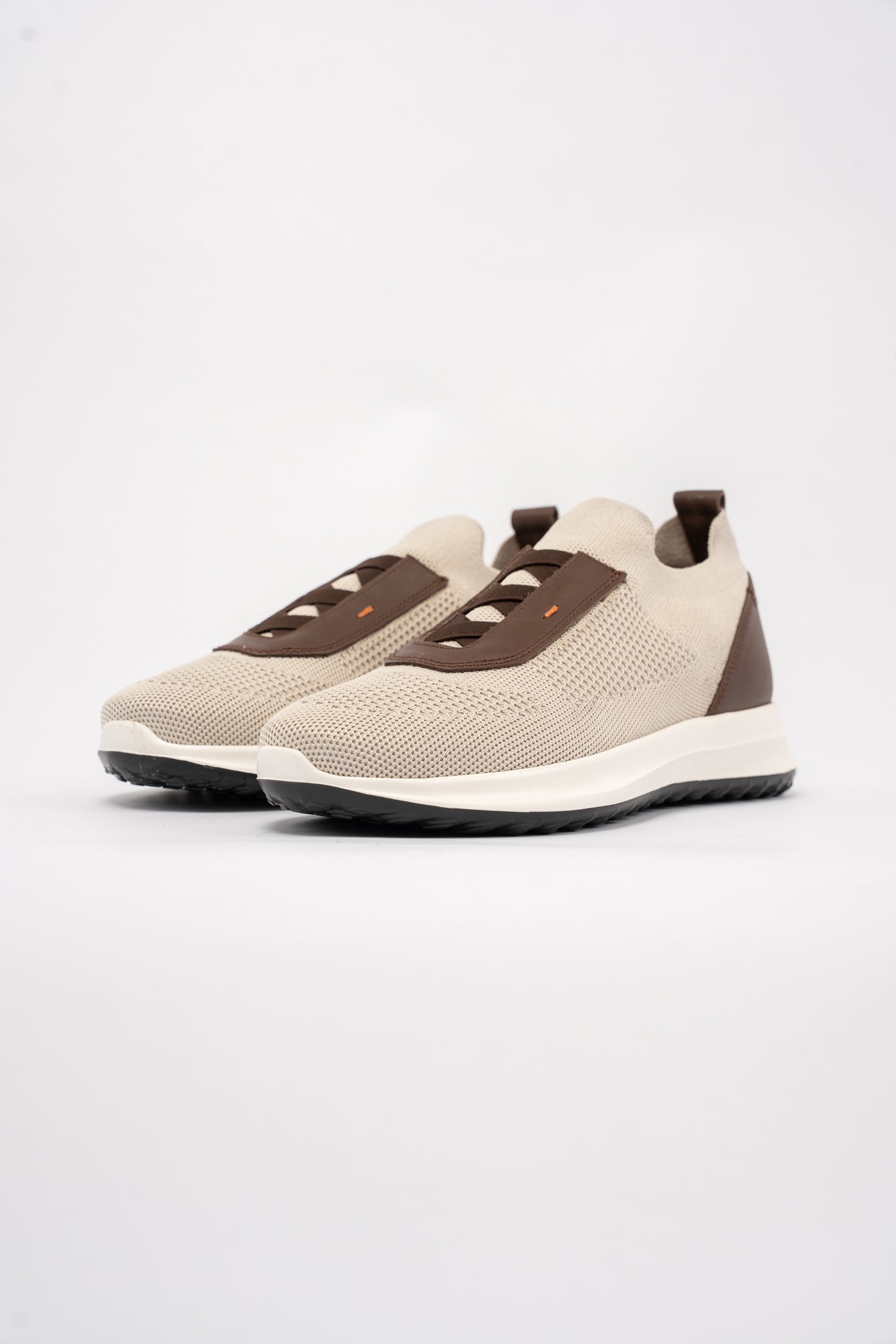 BEIGE BROWN CASUAL ELASTIC SNEAKER