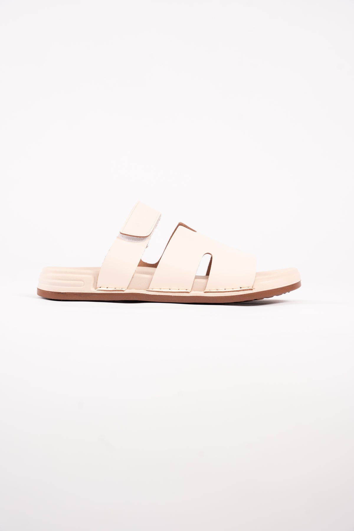 CREAM 100% LEATHER SLIPPERS