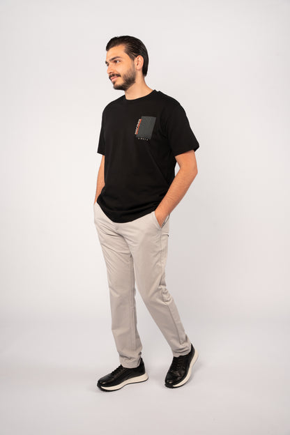 BLACK DISCOVER THICK RELAXED TSHIRT