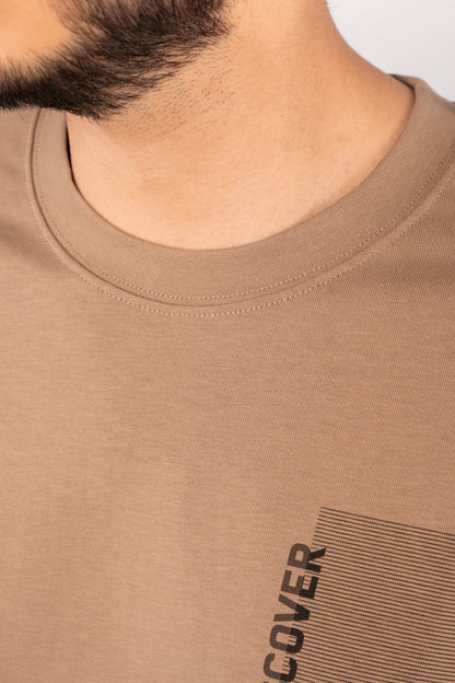 BEIGE DISCOVER THICK RELAXED TSHIRT
