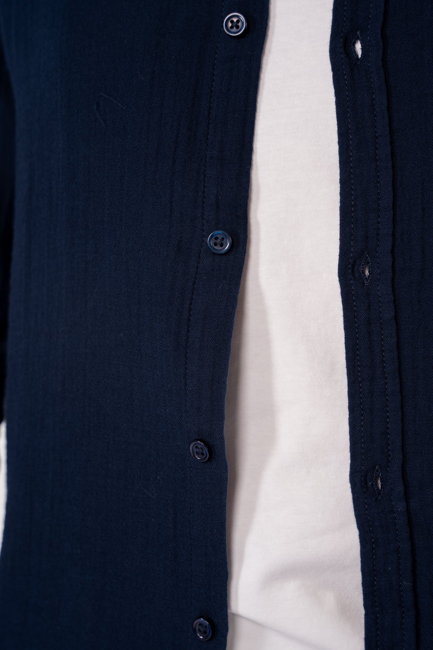 NAVY DOUBLE GAUZE SHIRT