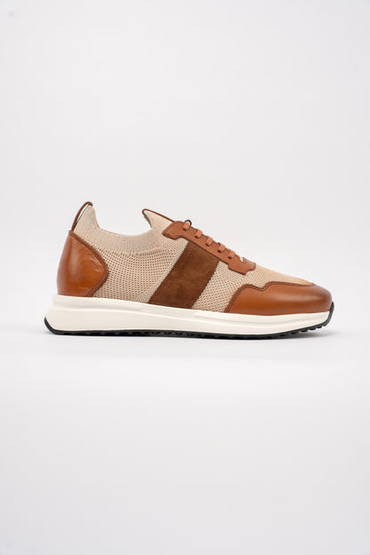 BEIGE HAVANA MIX MATERIAL SNEAKER