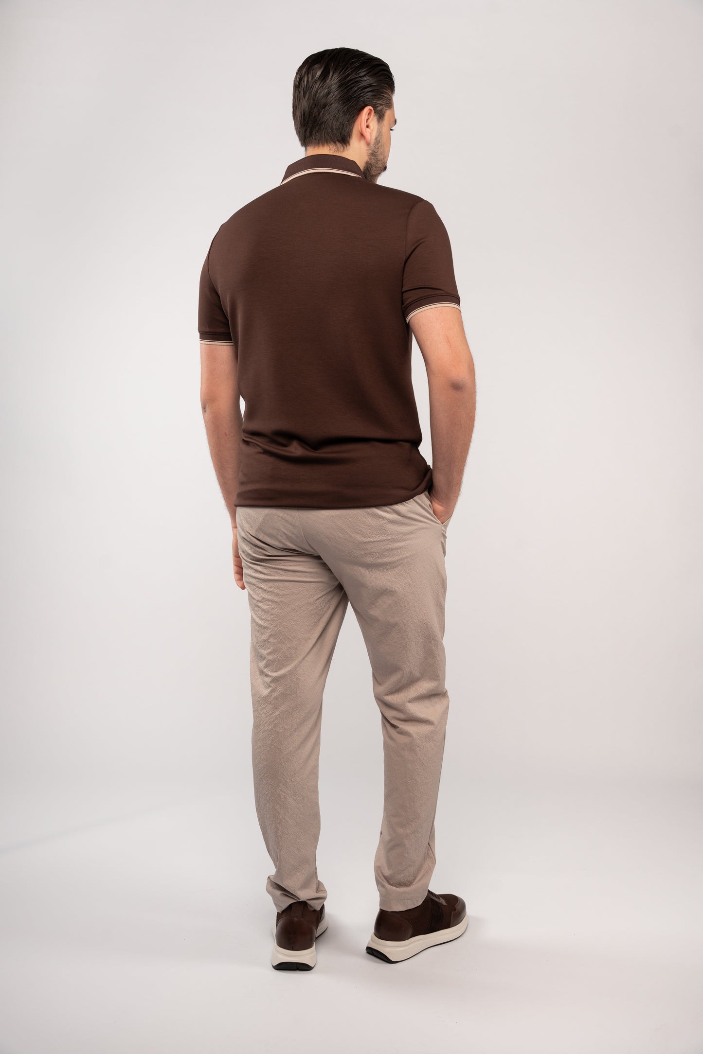 BROWN CLIP BUTTON POLO