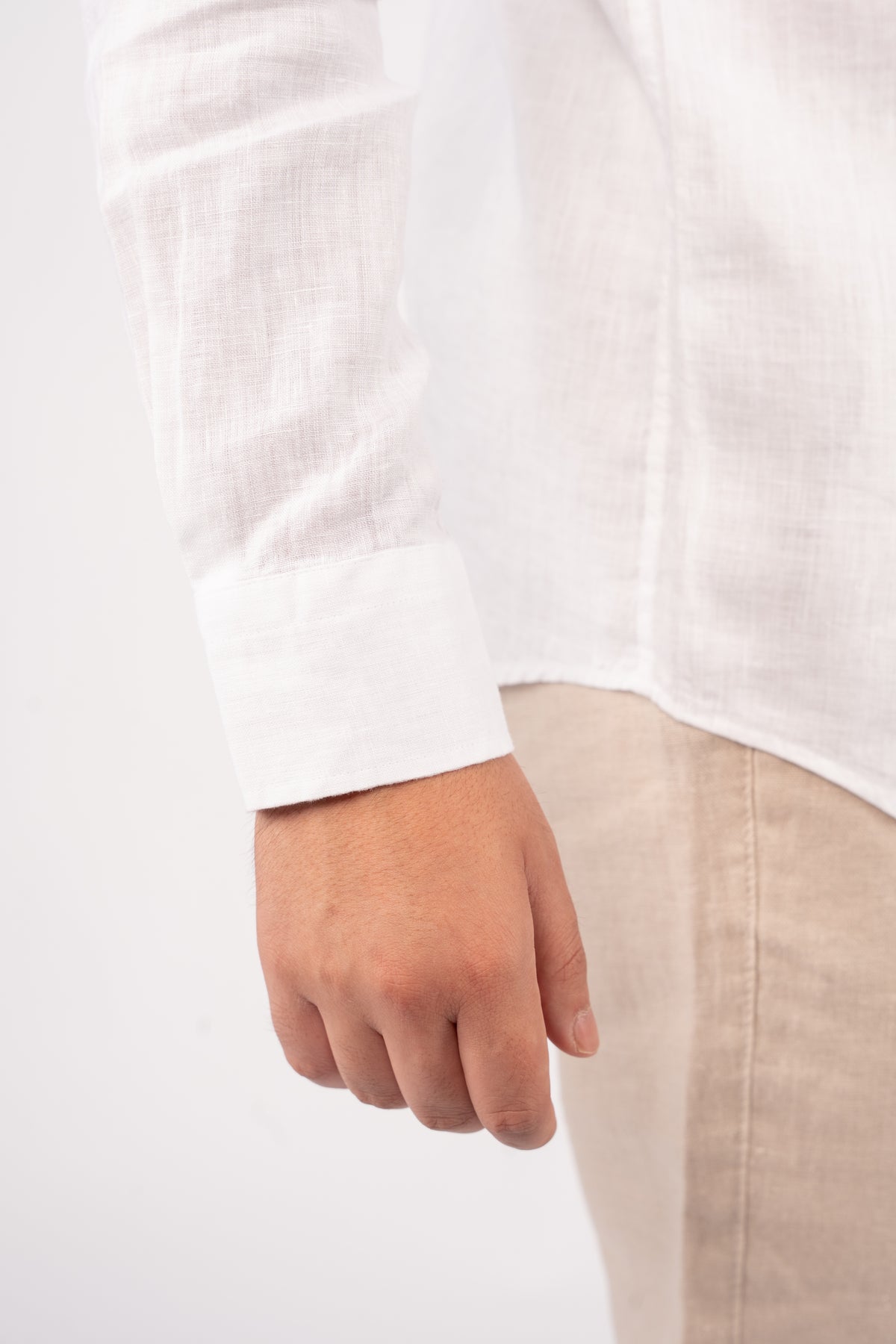WHITE 100% LINEN SHIRT