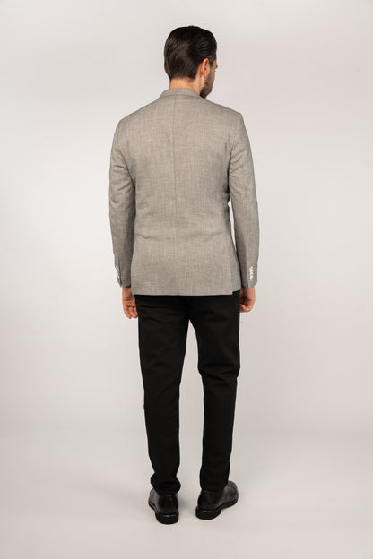 GREY SEMI LINEN BLAZER