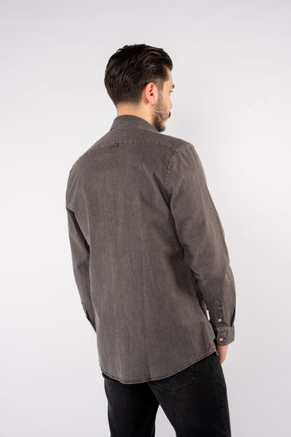 DARK GREY DENIM SHIRT