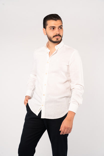 WHITE LINEN SHIRT