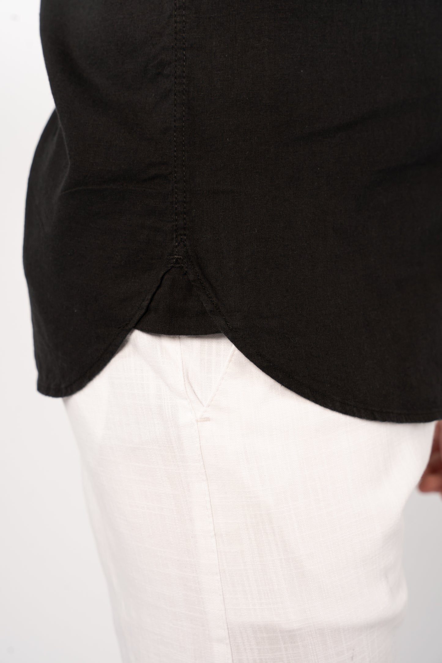 BLACK LINEN SHIRT