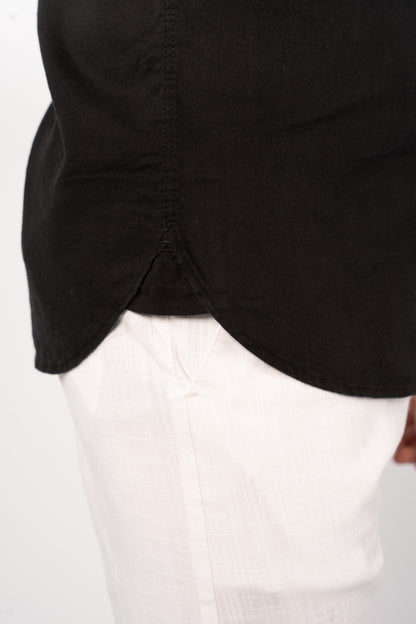 BLACK LINEN SHIRT
