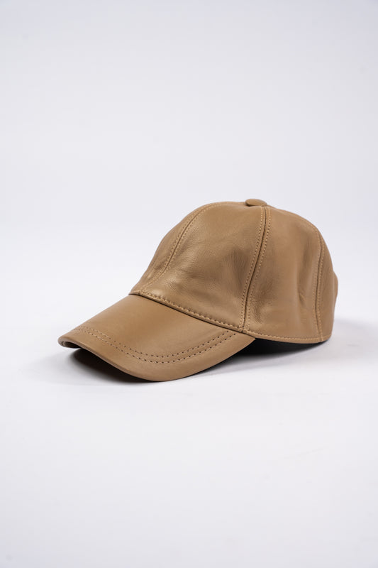 BEIGE LEATHER CAP
