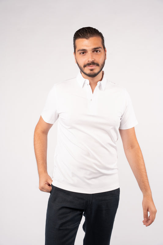 WHITE EVERYDAY RAYON POLO