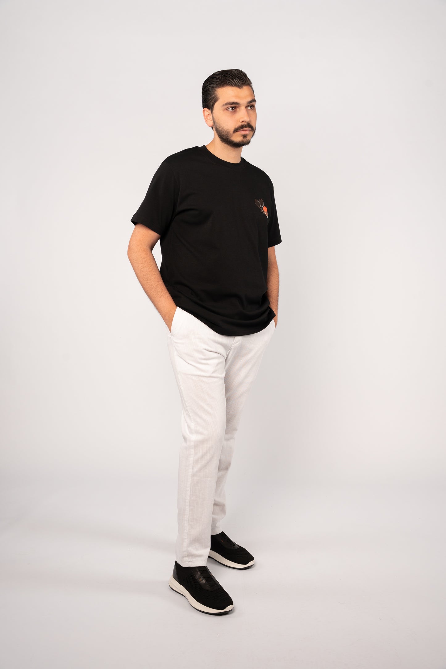 BLACK TENNIS THICK TSHIRT