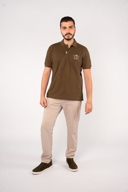 OLIVE MINIMAL PALM POLO