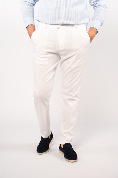 WHITE LINEN TROUSERS