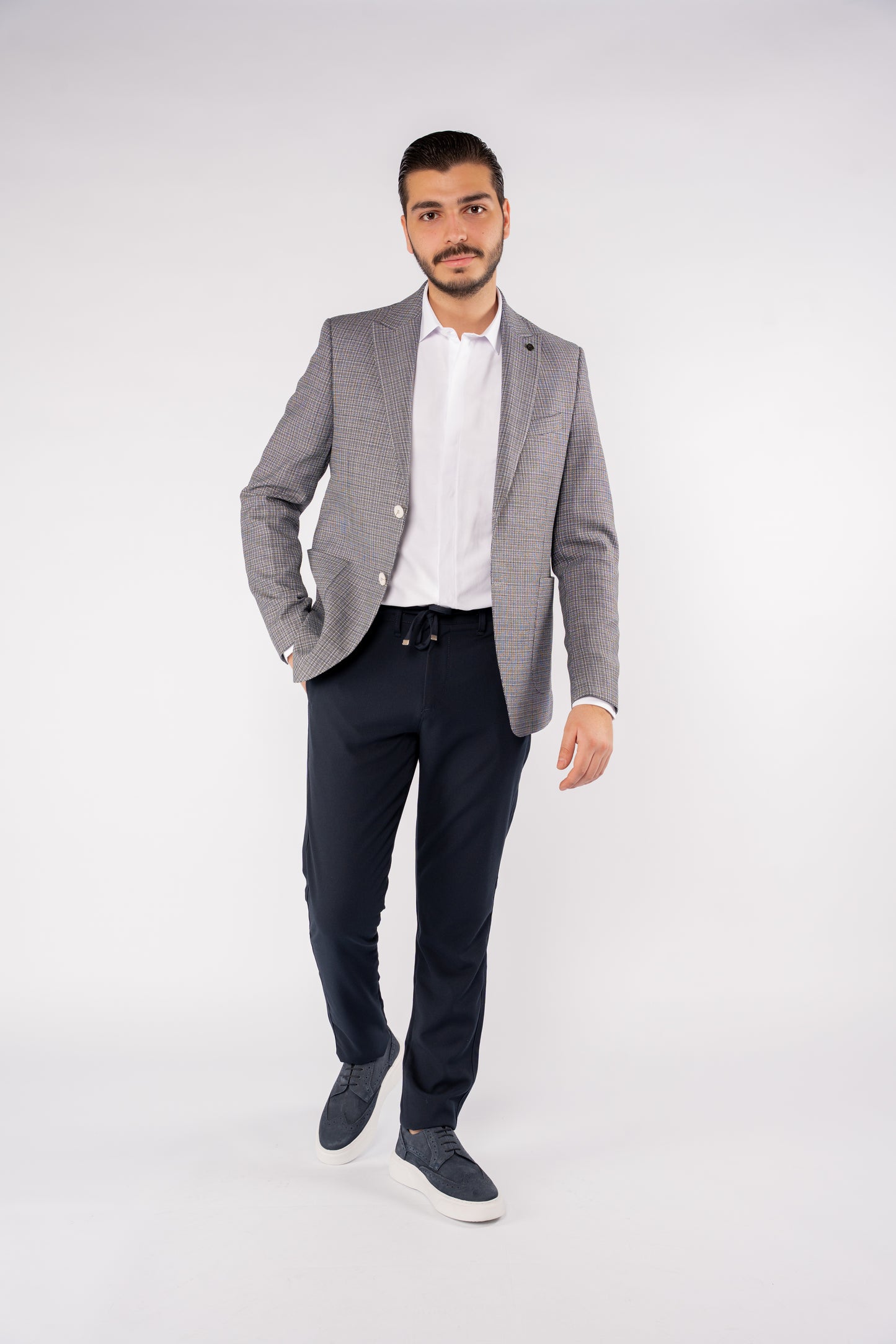 NAVY URBAN GRID BLAZER