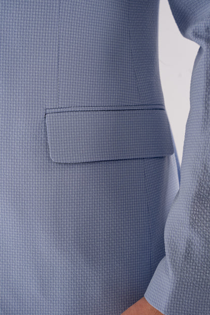 BLUE MINIMAL TEXTURE BLAZER