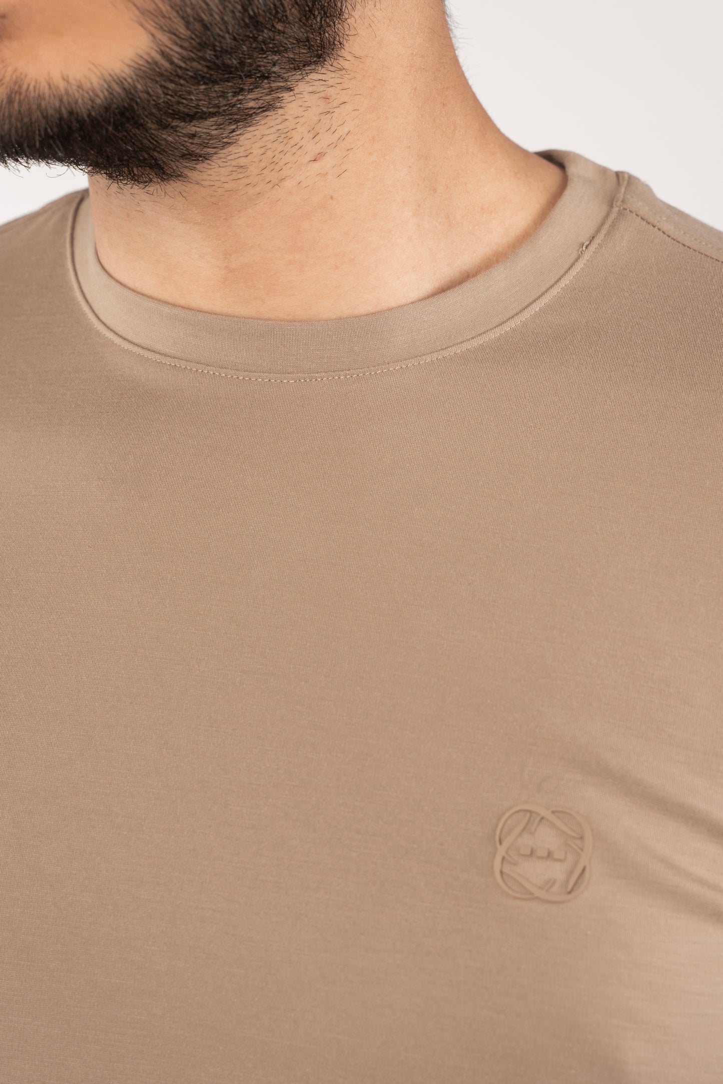 DARK BEIGE CASUAL RAYON TSHIRT