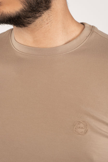 DARK BEIGE CASUAL RAYON TSHIRT