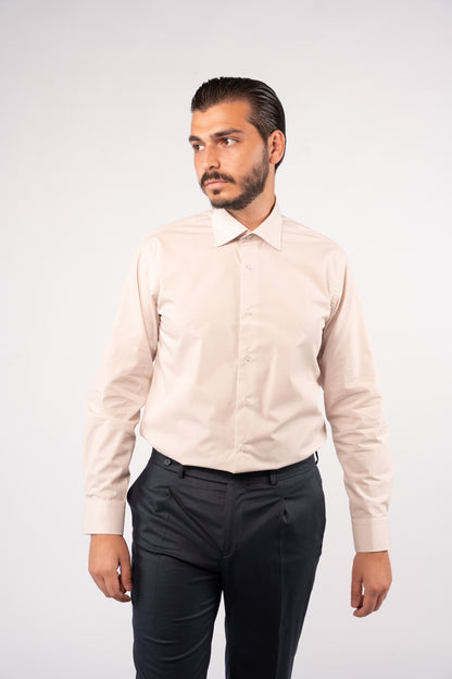 BEIGE CLASSIC SHIRT 60% COTTON