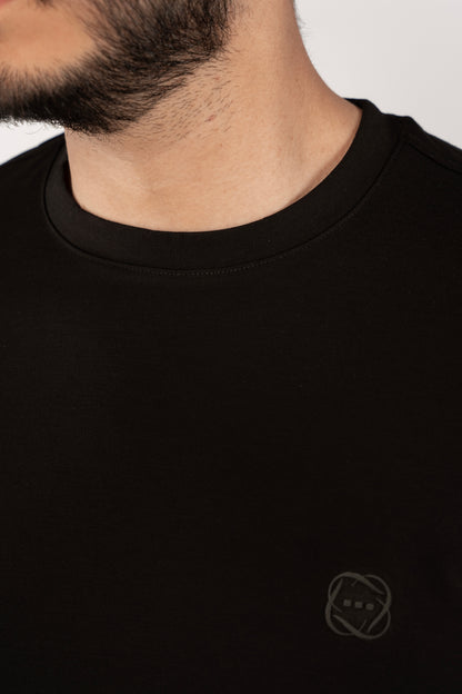 BLACK CASUAL RAYON TSHIRT