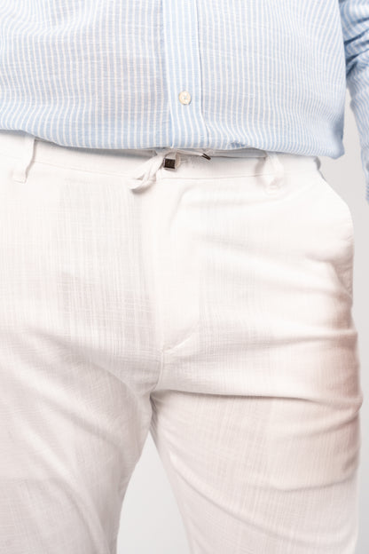 WHITE LINEN TROUSERS