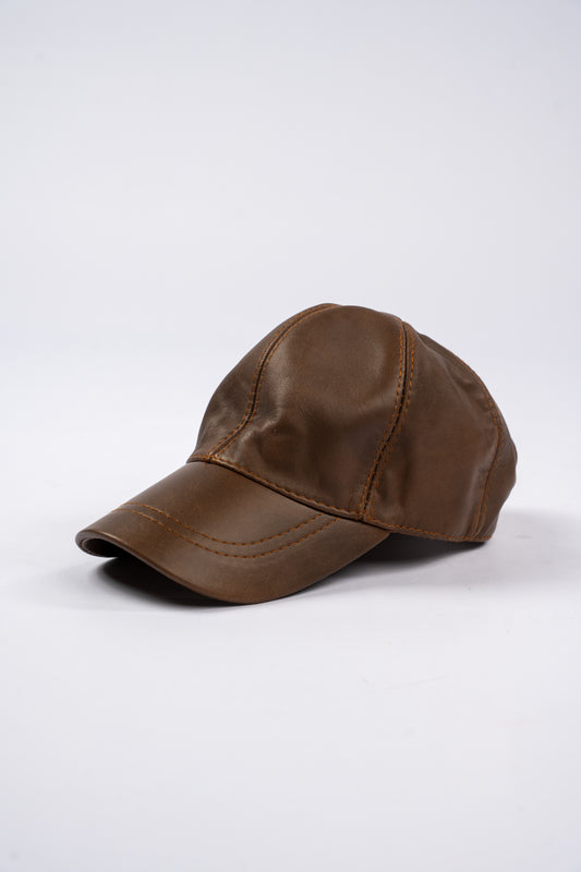 BROWN LEATHER CAP