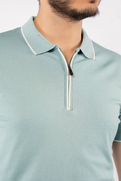 MINT WHITE LINE POLO
