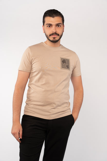 BEIGE LEAF TSHIRT