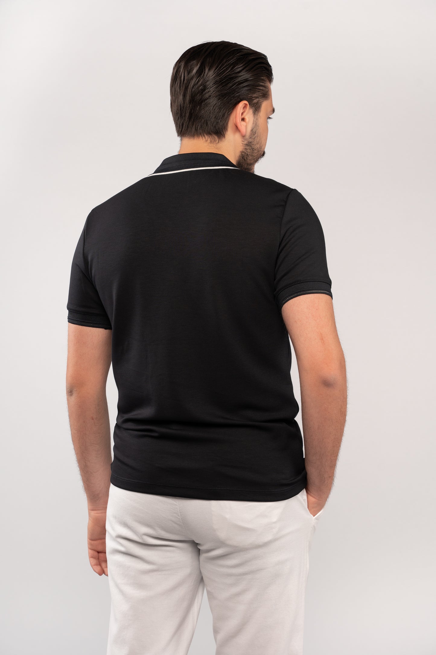 NAVY CASUAL VNECK POLO