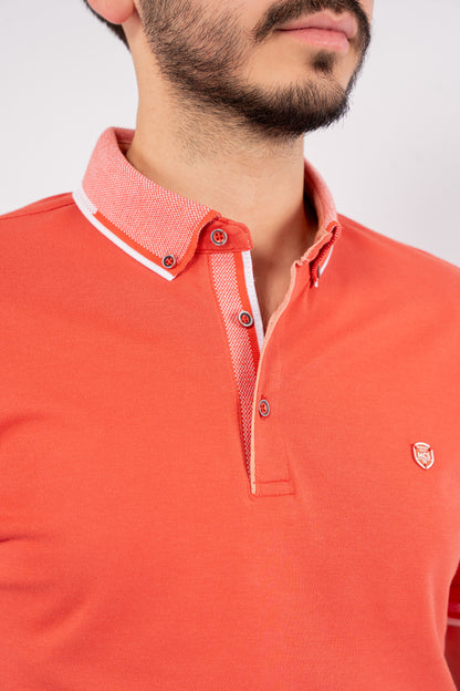 BRICK BUTTON COLLAR POLO