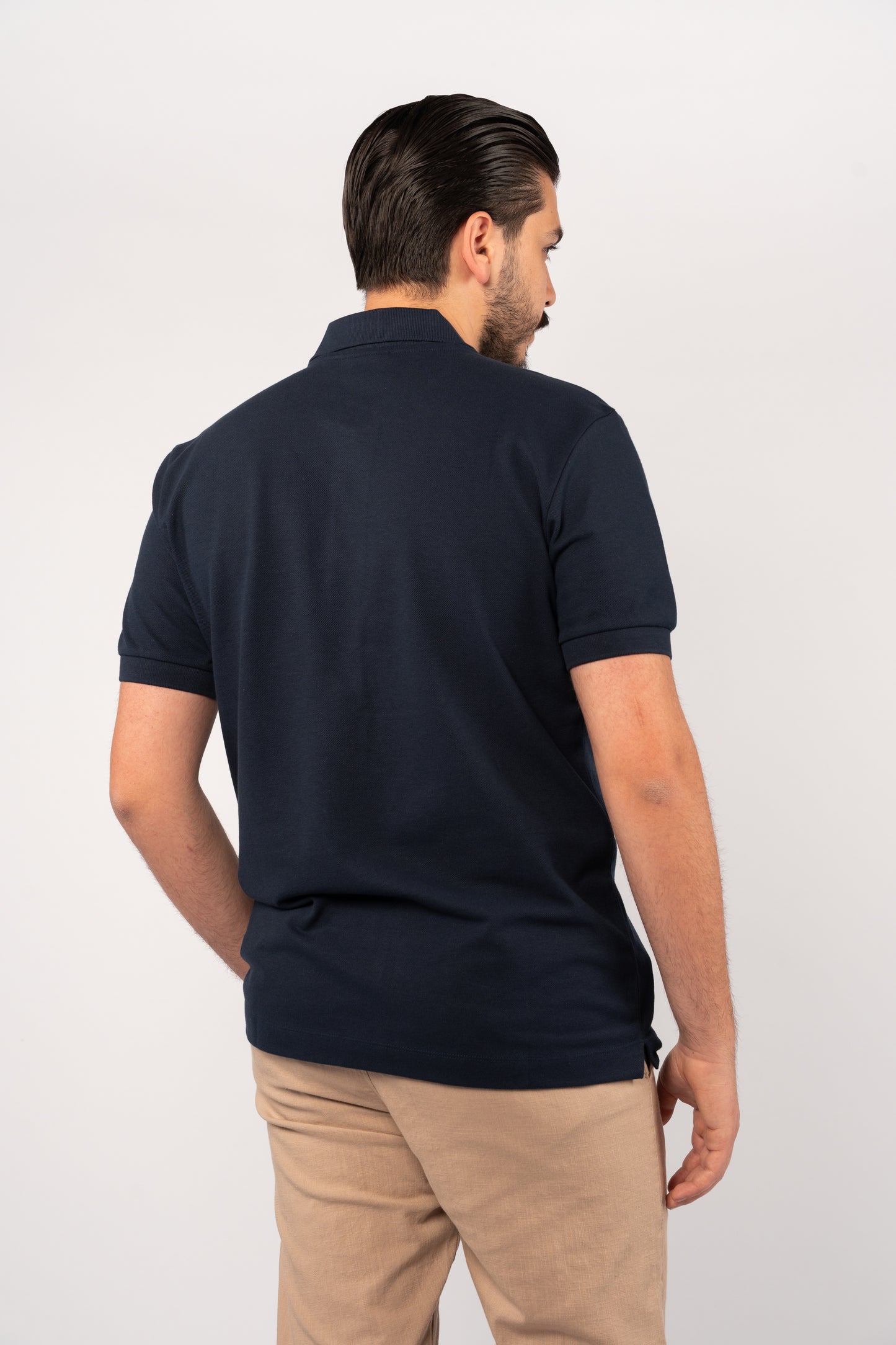 NAVY CASUAL BUTTON POLO