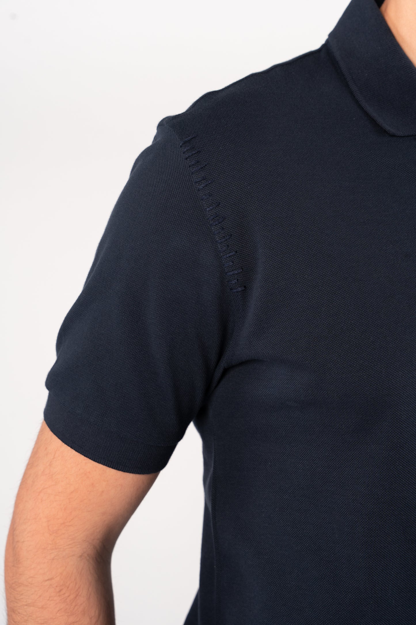 NAVY MINIMAL PALM POLO