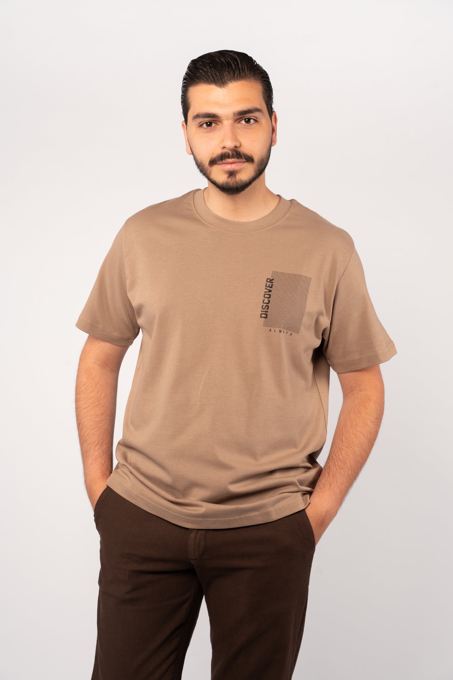 BEIGE DISCOVER THICK RELAXED TSHIRT
