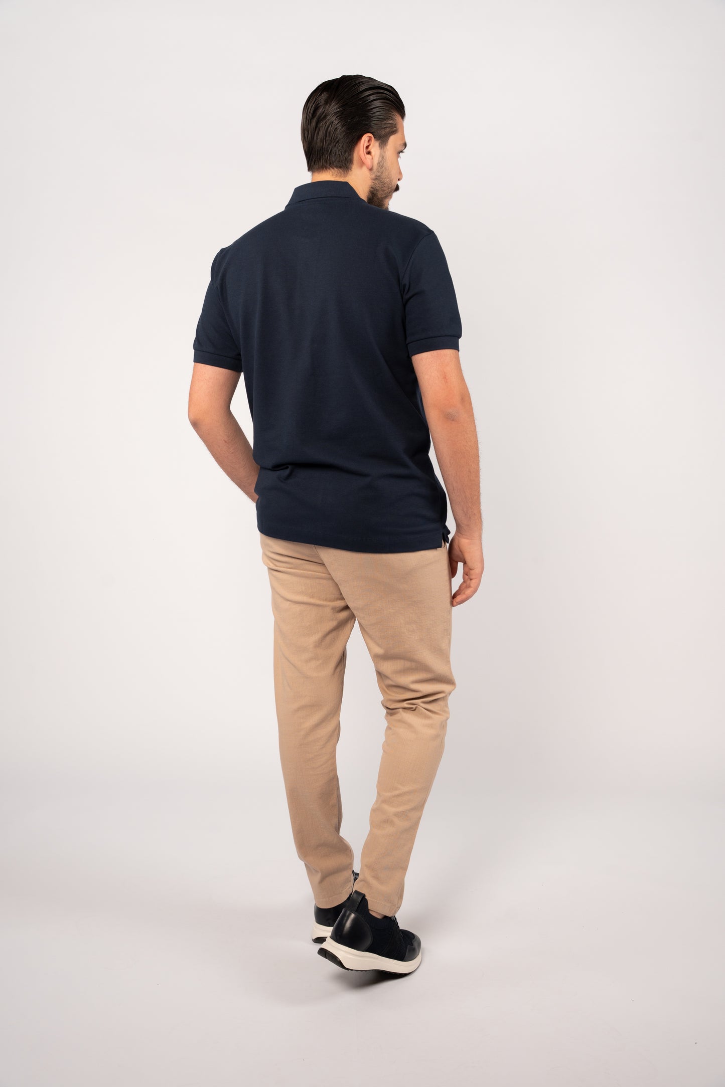 NAVY CASUAL BUTTON POLO