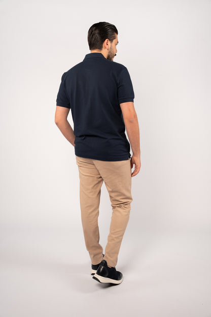 NAVY CASUAL BUTTON POLO