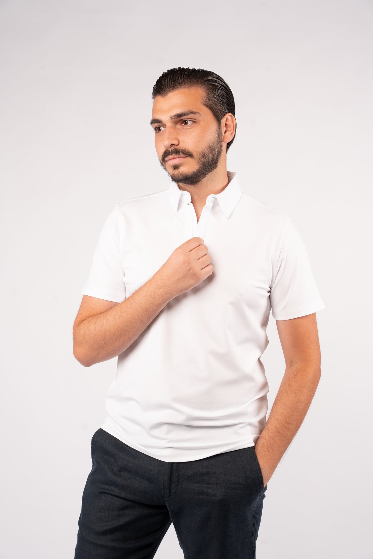 WHITE EVERYDAY RAYON POLO