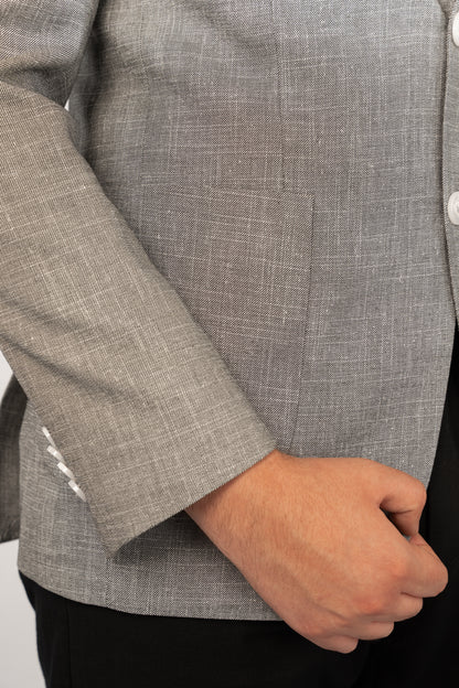 GREY SEMI LINEN BLAZER