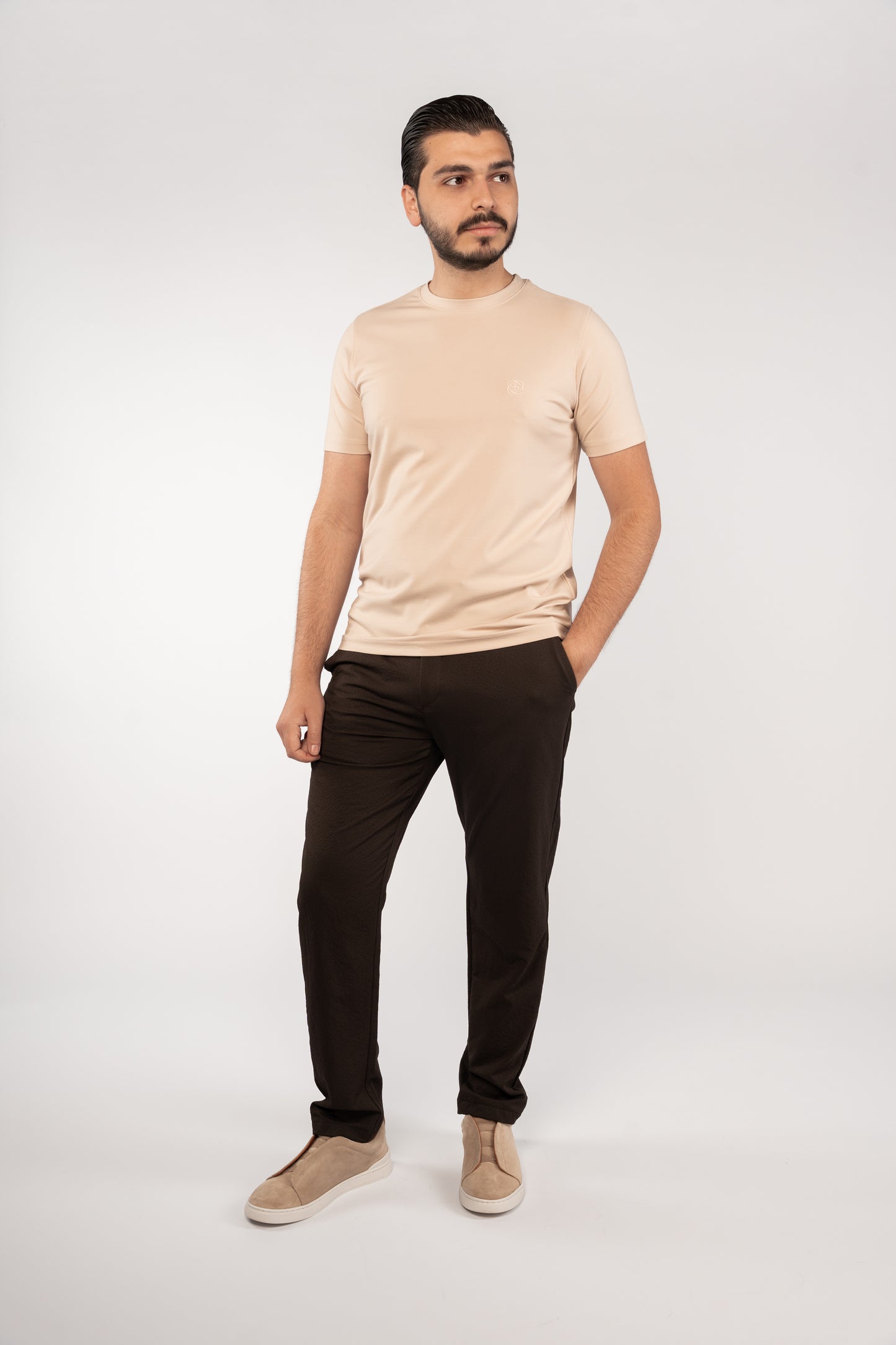 BEIGE CASUAL RAYON TSHIRT