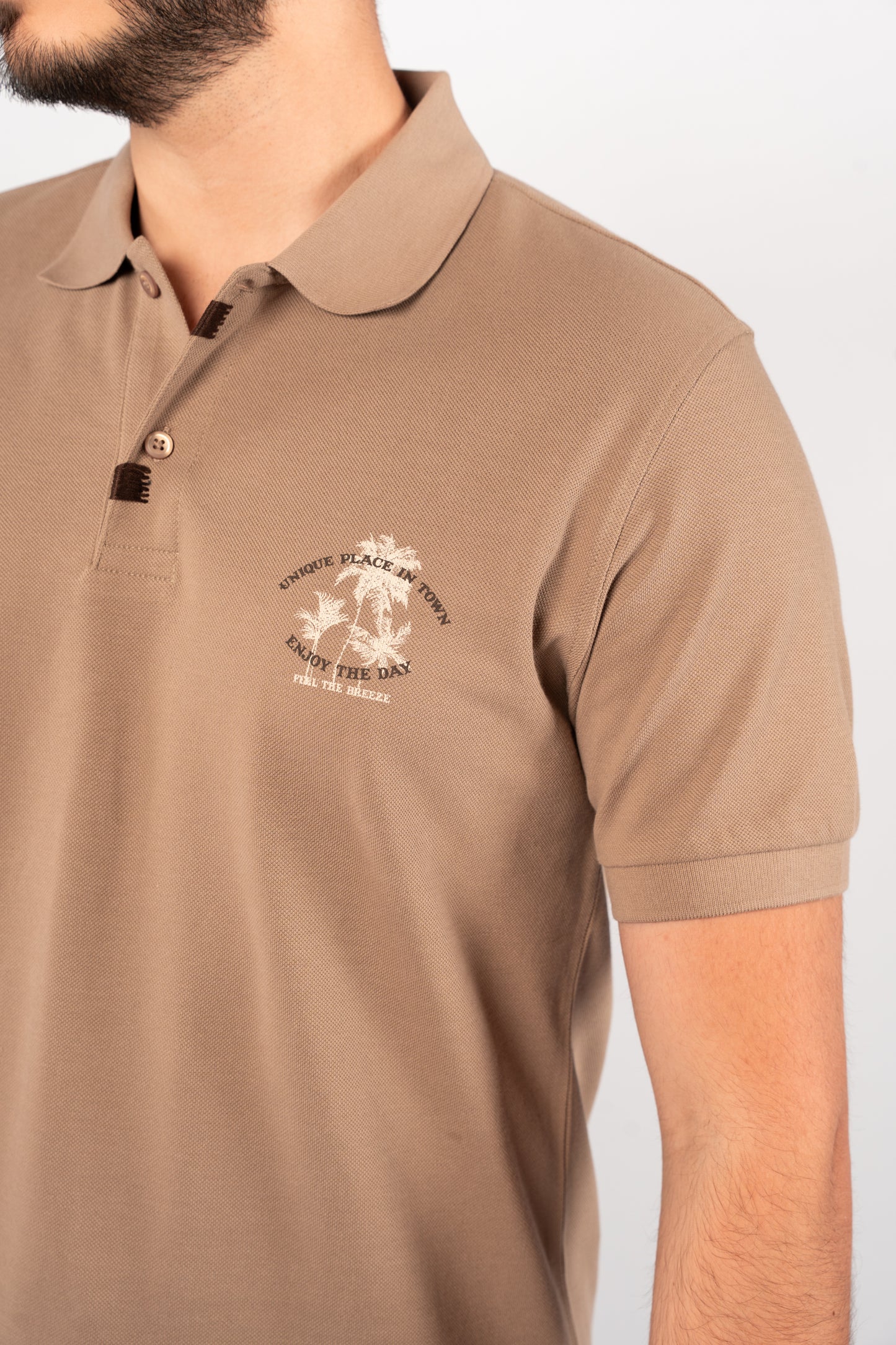 MOCHA MINIMAL PALM POLO