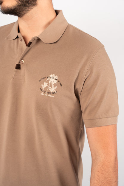 MOCHA MINIMAL PALM POLO