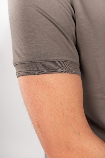 GREY CASUAL VNECK POLO