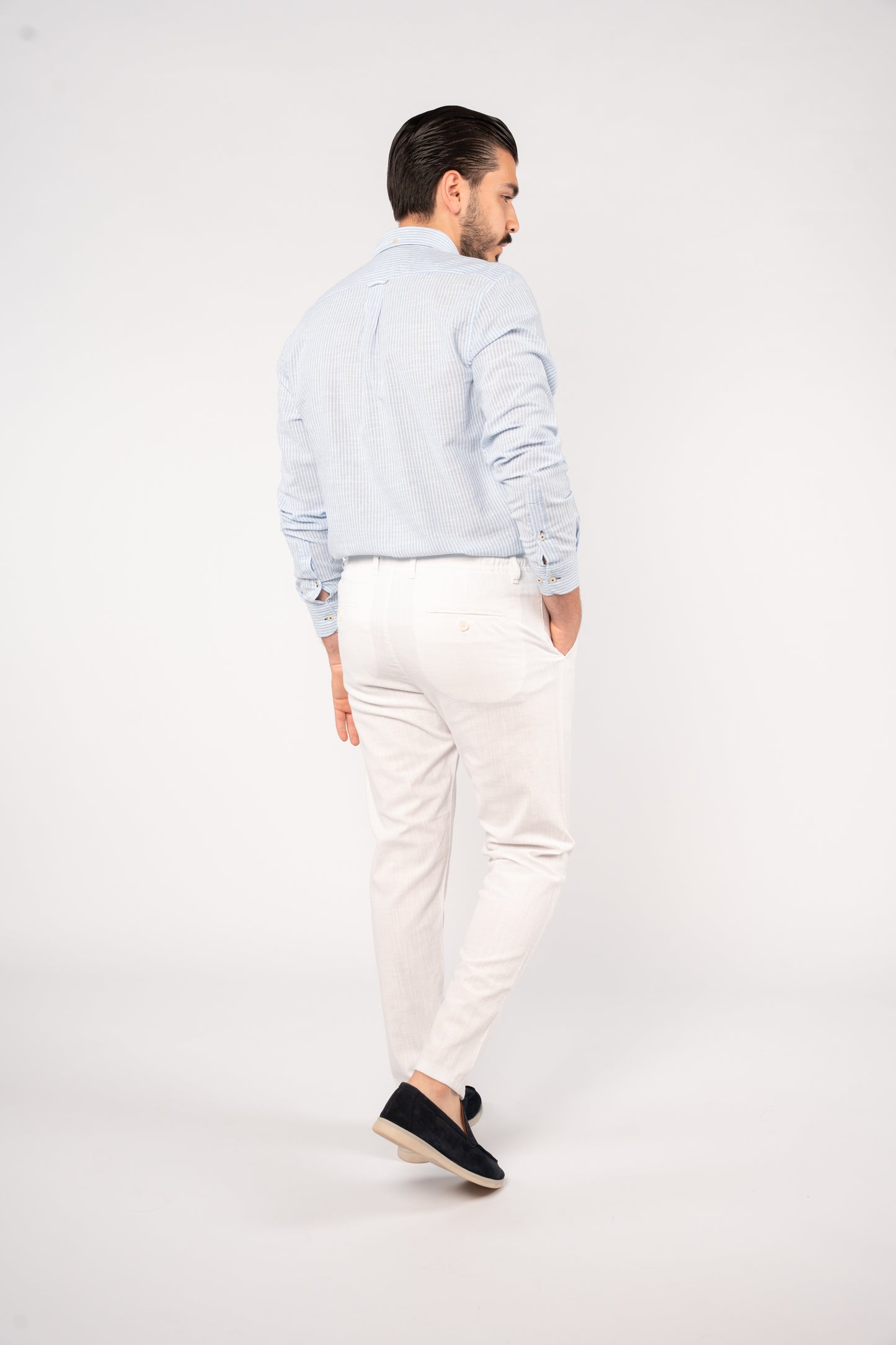 BLUE LINED OXFORD SHIRT