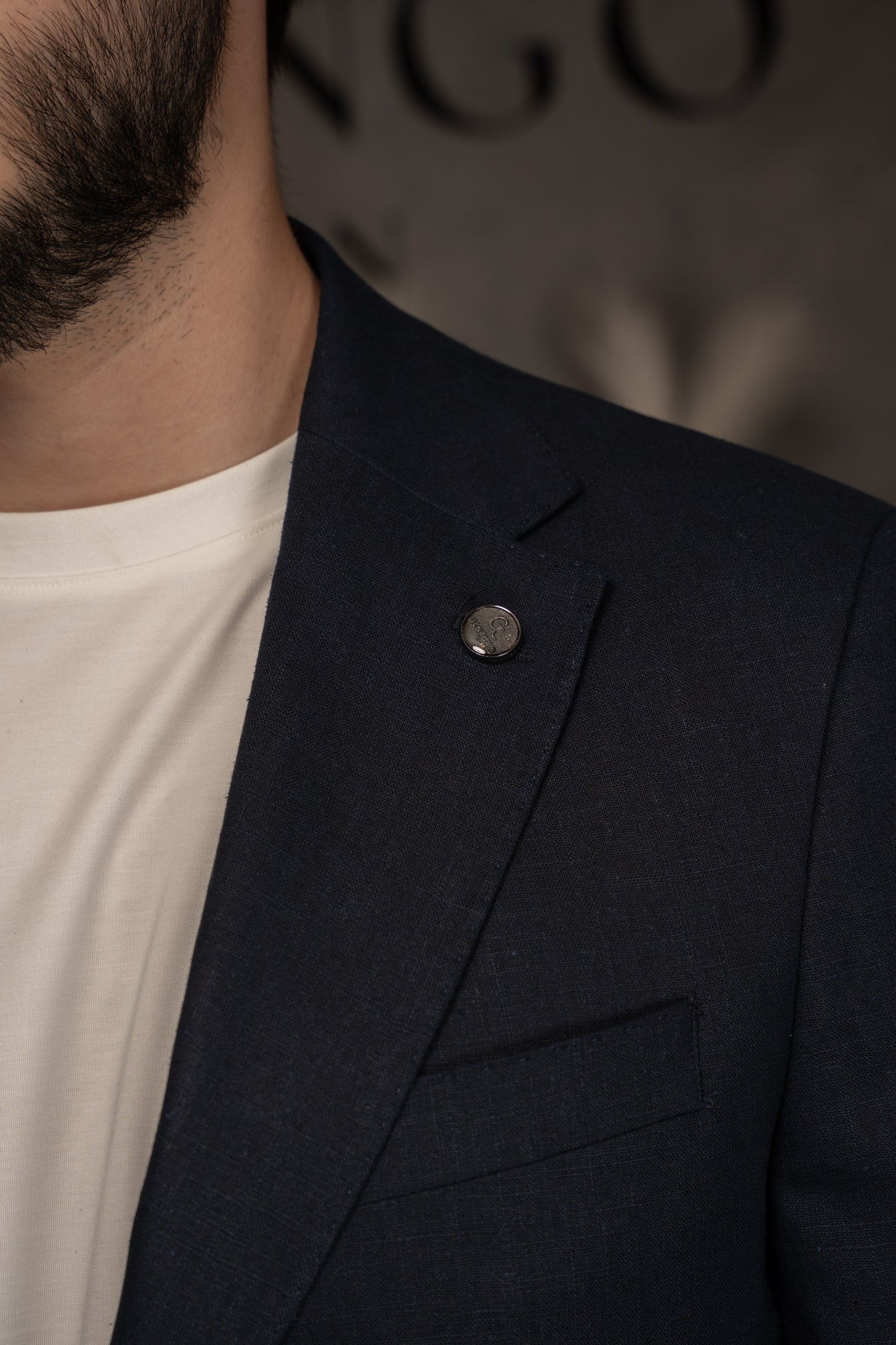 NAVY CASUAL LINEN SUIT