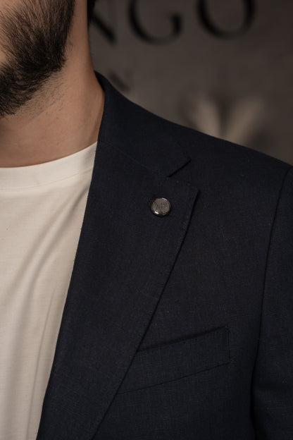 NAVY CASUAL LINEN SUIT