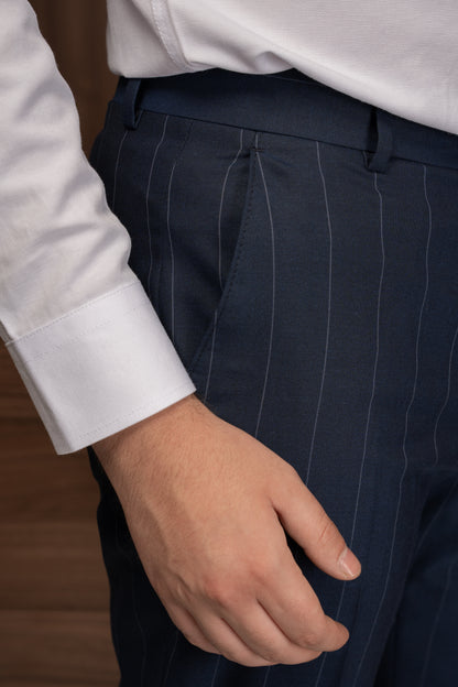 NAVY LINED DOBETTI SUIT