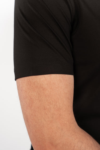 BLACK CASUAL RAYON TSHIRT