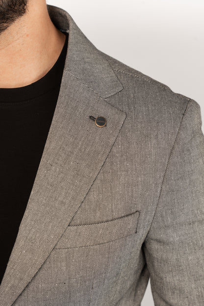 DARK GREY SEMI LINEN BLAZER